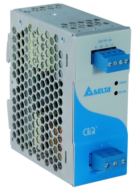 Delta spínaný zdroj CliQ; 24V, 120W, 5A, 1fáze , hliníkový, IP20