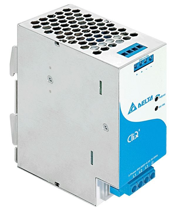 Delta spínaný zdroj CliQ; 24V, 120W, 5A, 3fáze , hliníkový, IP20